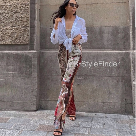LAST ONE🔥Bloggers Fav| ZARA NWT Patchwork Printed Pants - Picture 15 of 16